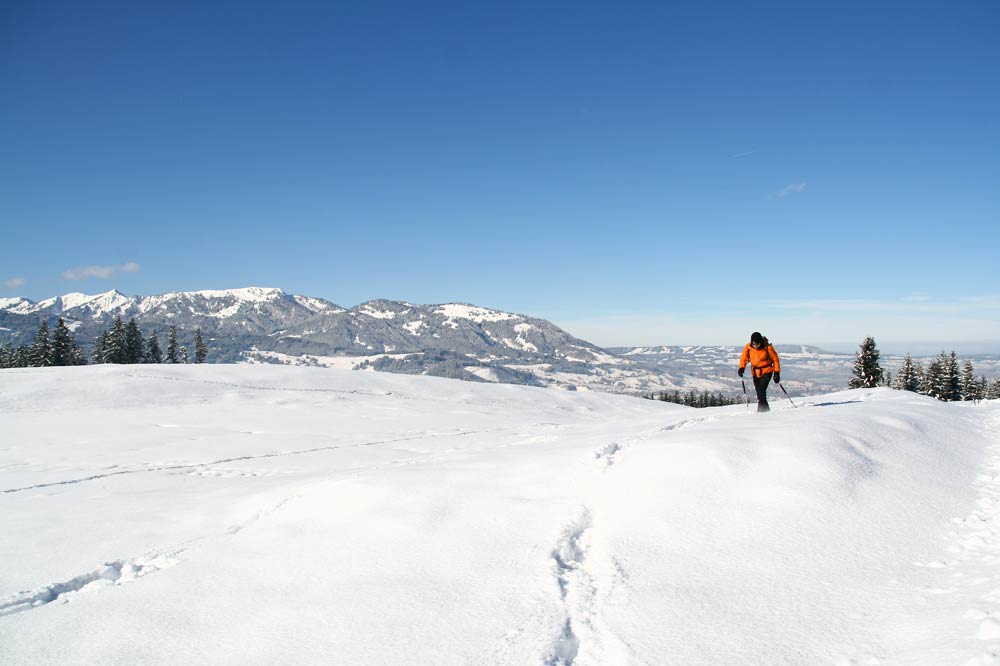 Lockeres Schneeschuh Wandern Auf Berghuette
