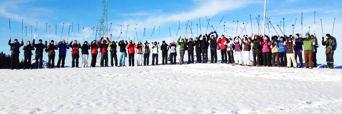 Firmen Events Schneeschuhwandern für Firmen und große Gruppen bis 500 Personen 